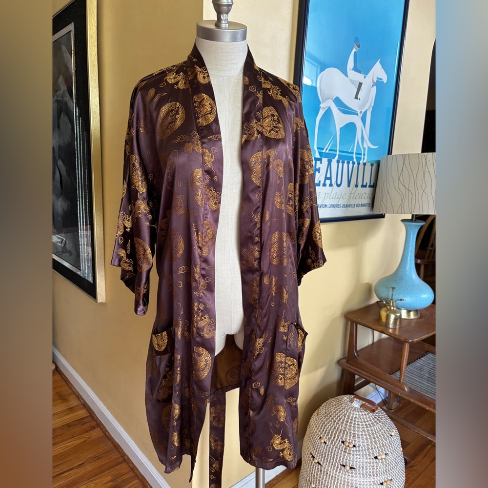 vintage brown and gold oriental robe